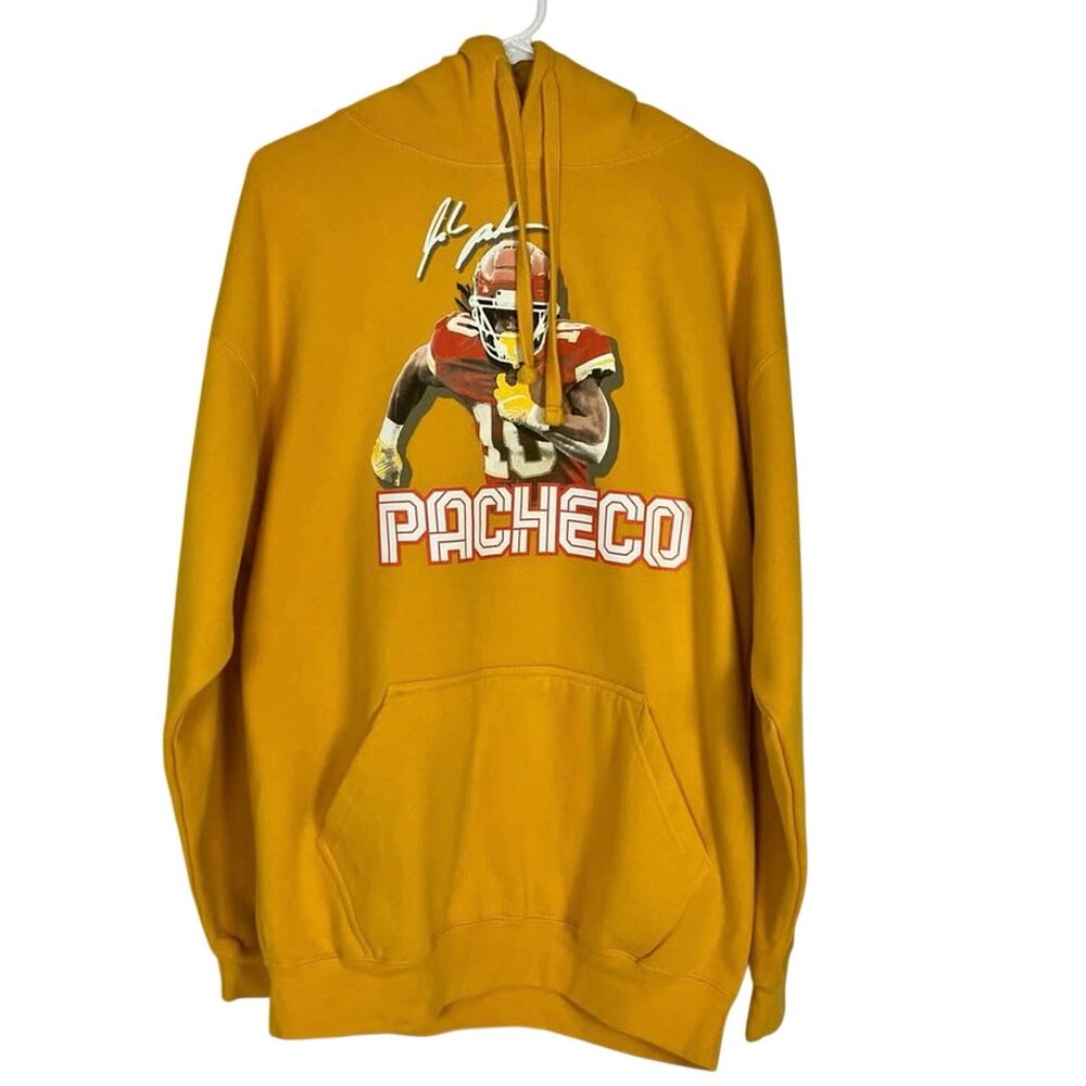 Isiah Pacheco Hoodie Kansas City Chiefs Front Hit Graphic Jersey Style Hoodie XL